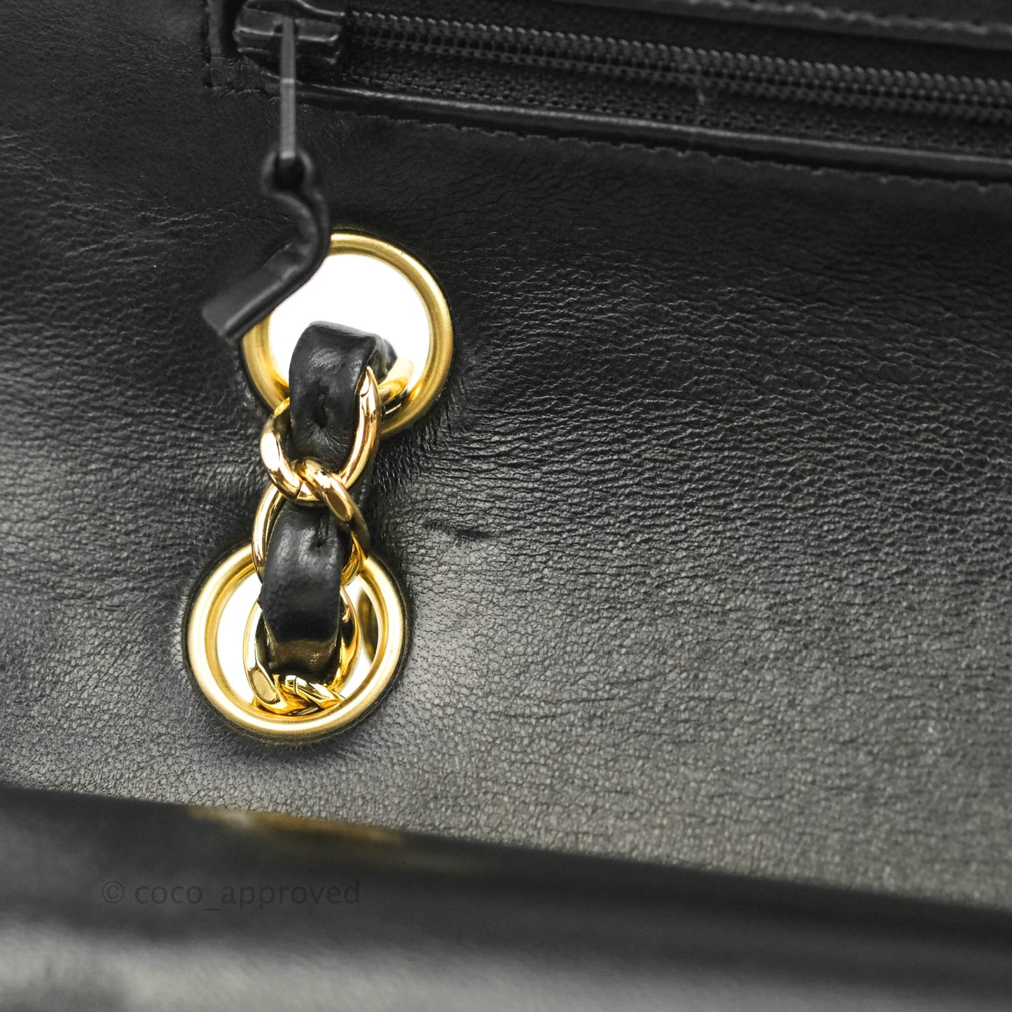 Chanel Classic M/L Flap Bag Black Lambskin Gold Hardware