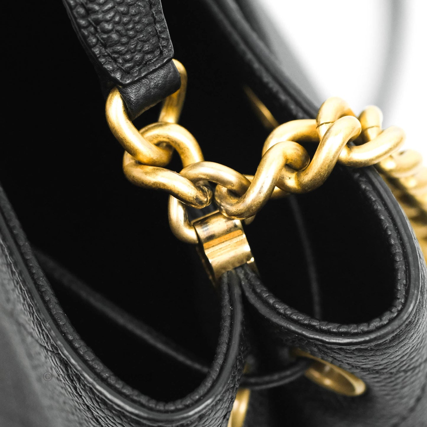 Chanel Black Grained Calfskin Drawstring Bucket Bag