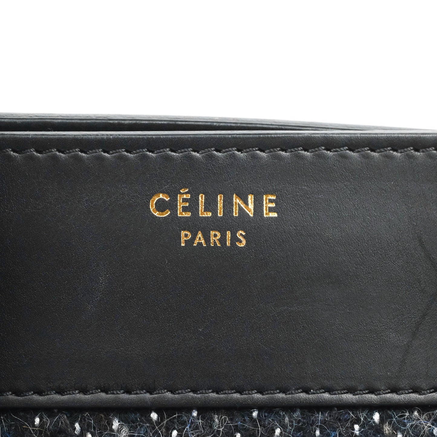 Celine Mini Luggage Bag Navy/Black Tweed