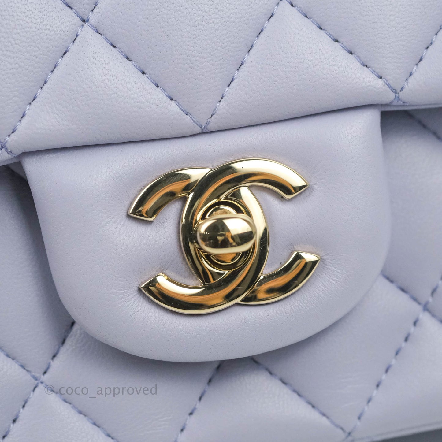 Chanel Top Handle Mini Rectangular Flap Bag Lilac Lambskin Gold Hardware