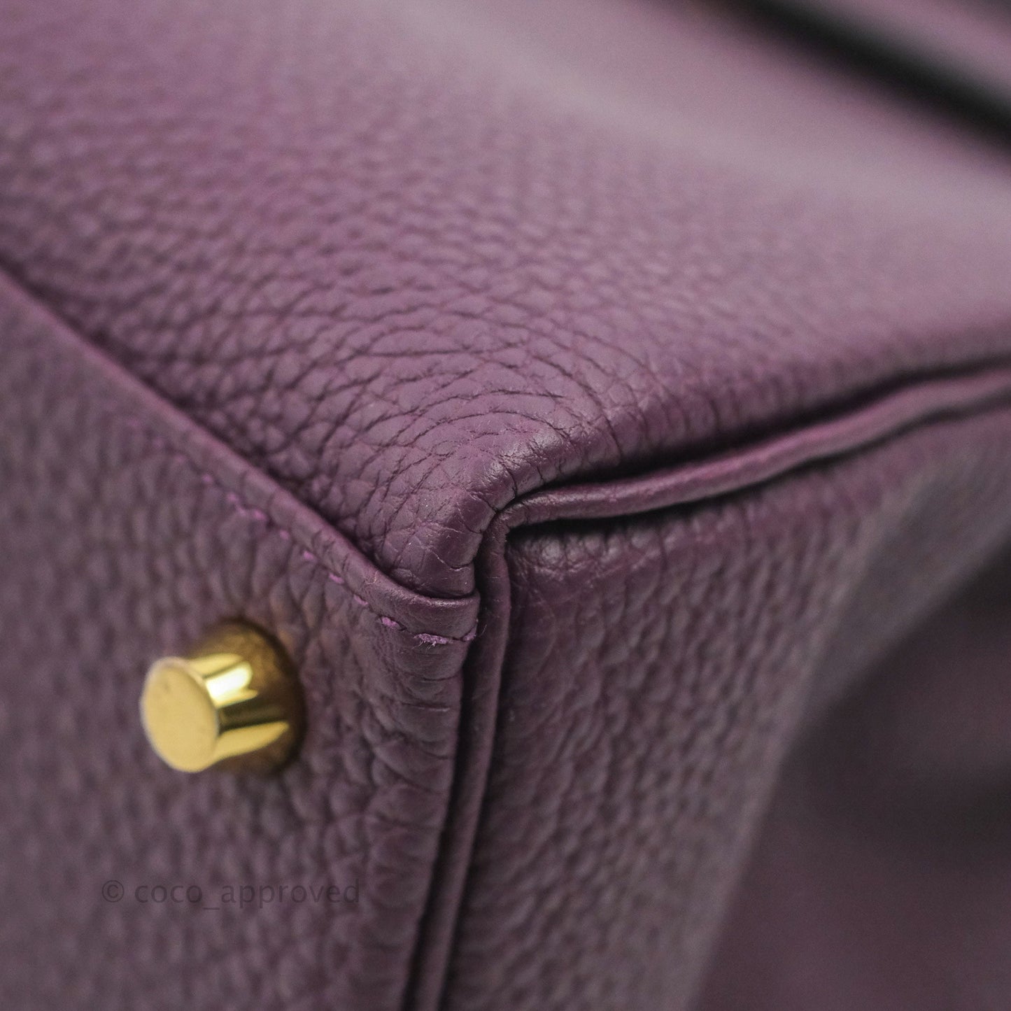 Hermès Retourne Kelly 25 Cassis Gold Hardware