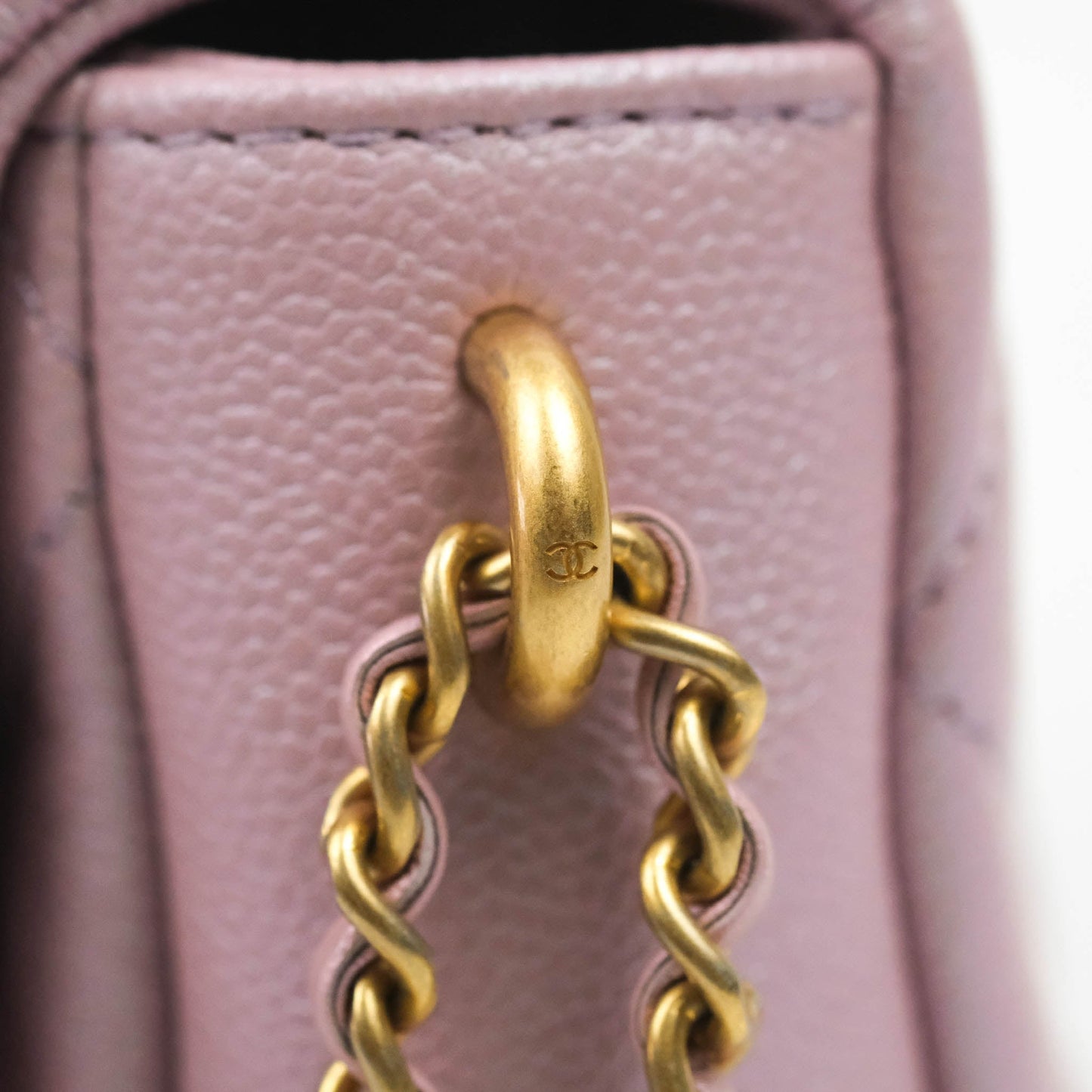 Chanel Quilted My Perfect Mini Iridescent Pink Caviar Aged Gold Hardware 21K