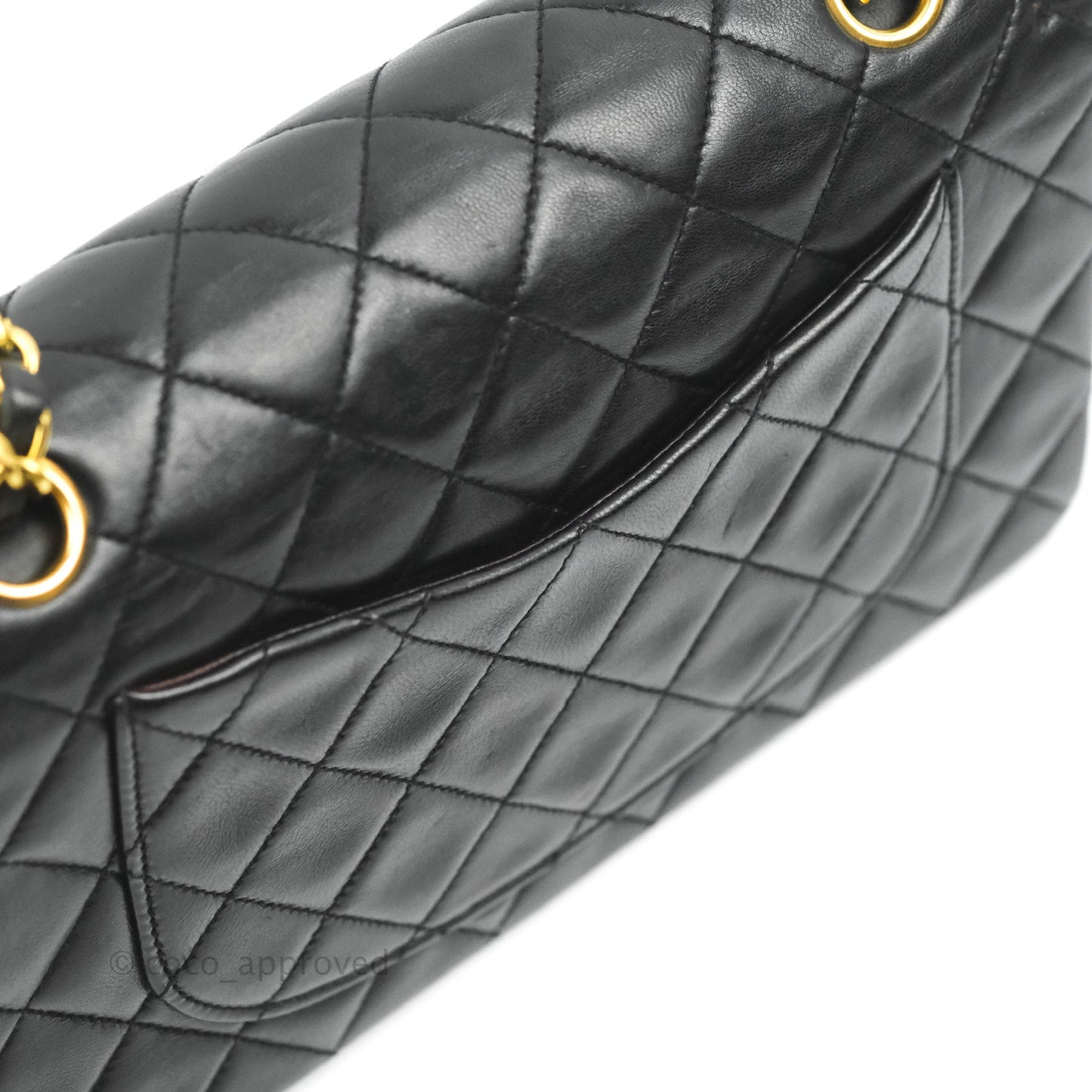 Chanel Vintage Classic Small S/M Flap Black Lambskin 24K Gold Hardware