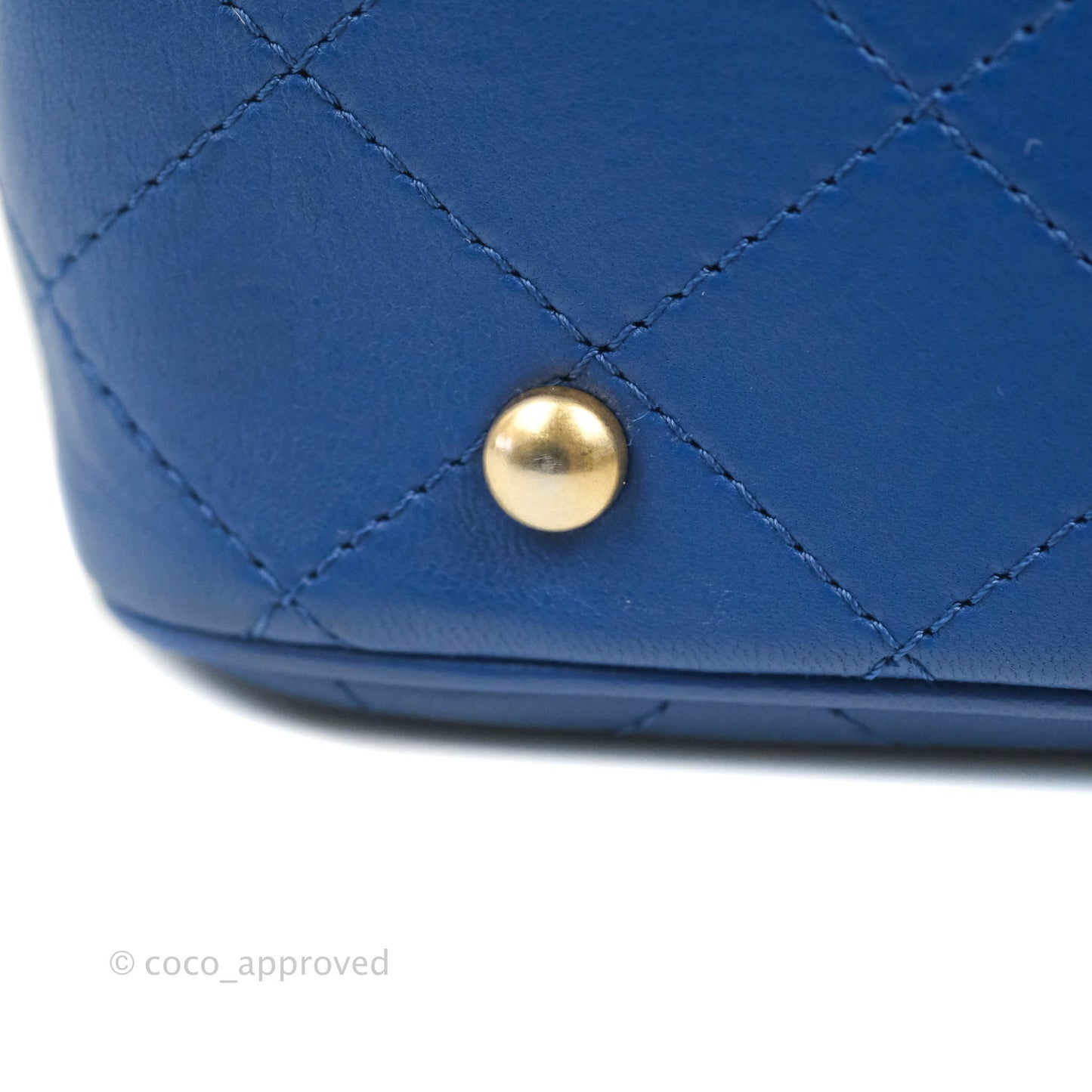 Chanel Egyptian Amulet Drawstring Bucket Bag Navy Aged Gold Hardware