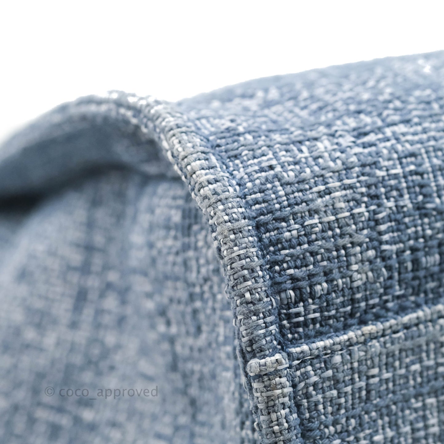 Chanel Large Deauville Blue Canvas Silver Hardware