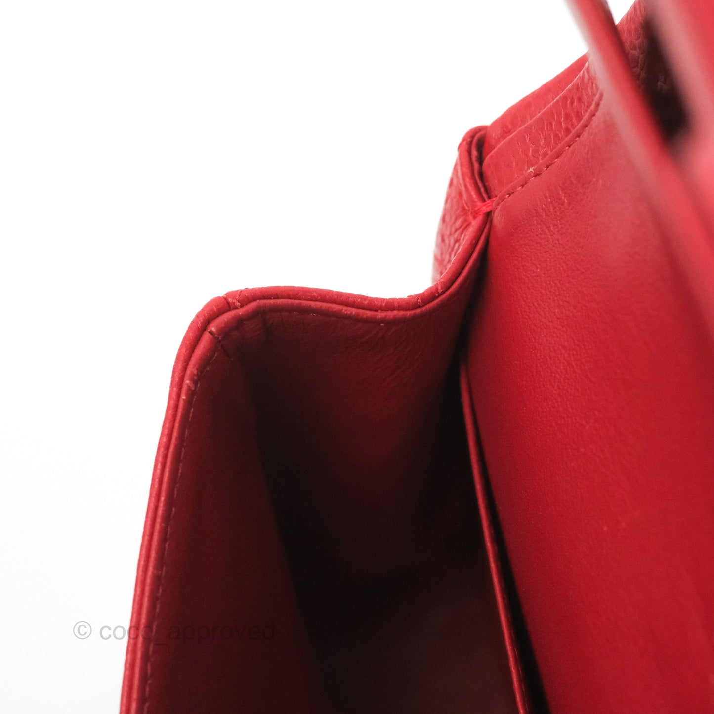 Chanel Classic M/L Medium Flap Quilted Red Caviar Silver Hardware