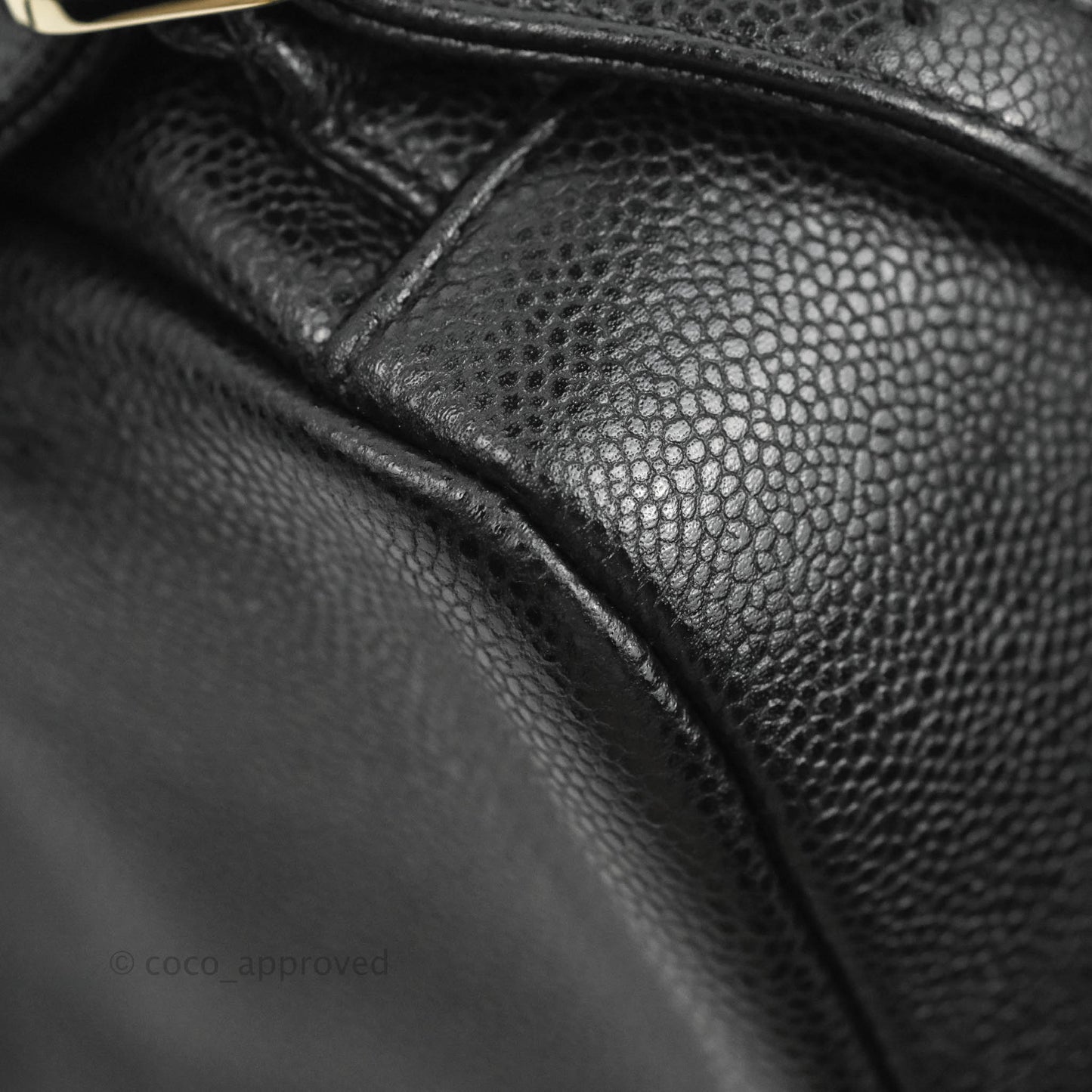 Chanel Quilted Business Affinity Backpack Black Caviar Light Gold Hardware