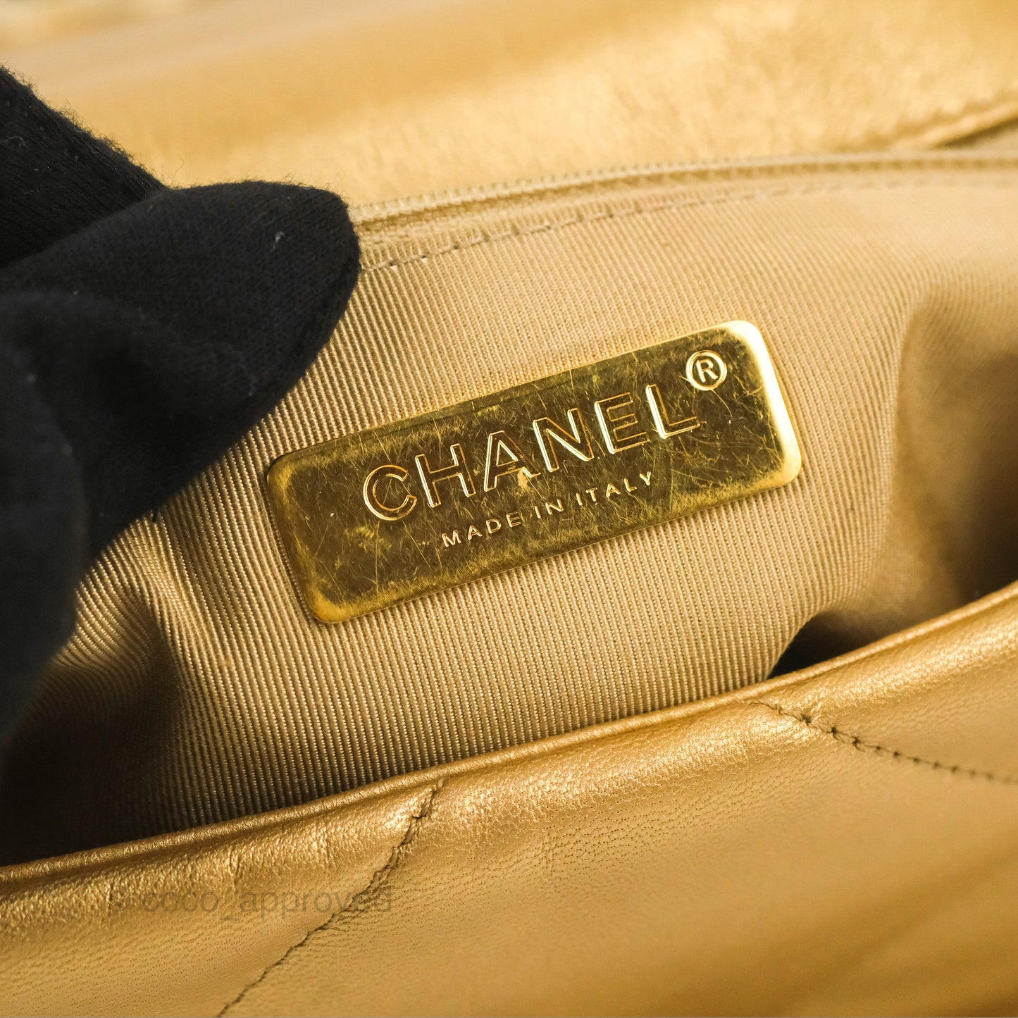 Chanel 19 Small Metallic Gold Lambskin Mixed Hardware