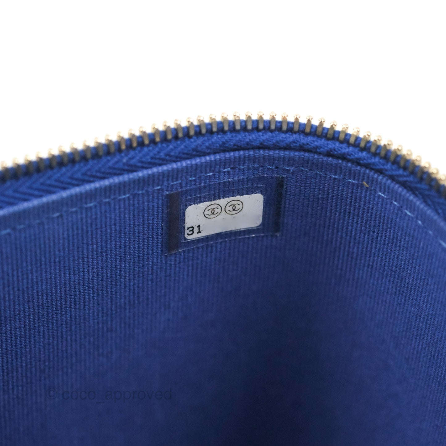 Chanel Vanity Rectangular Top Handle Blue Lambskin Gold Hardware