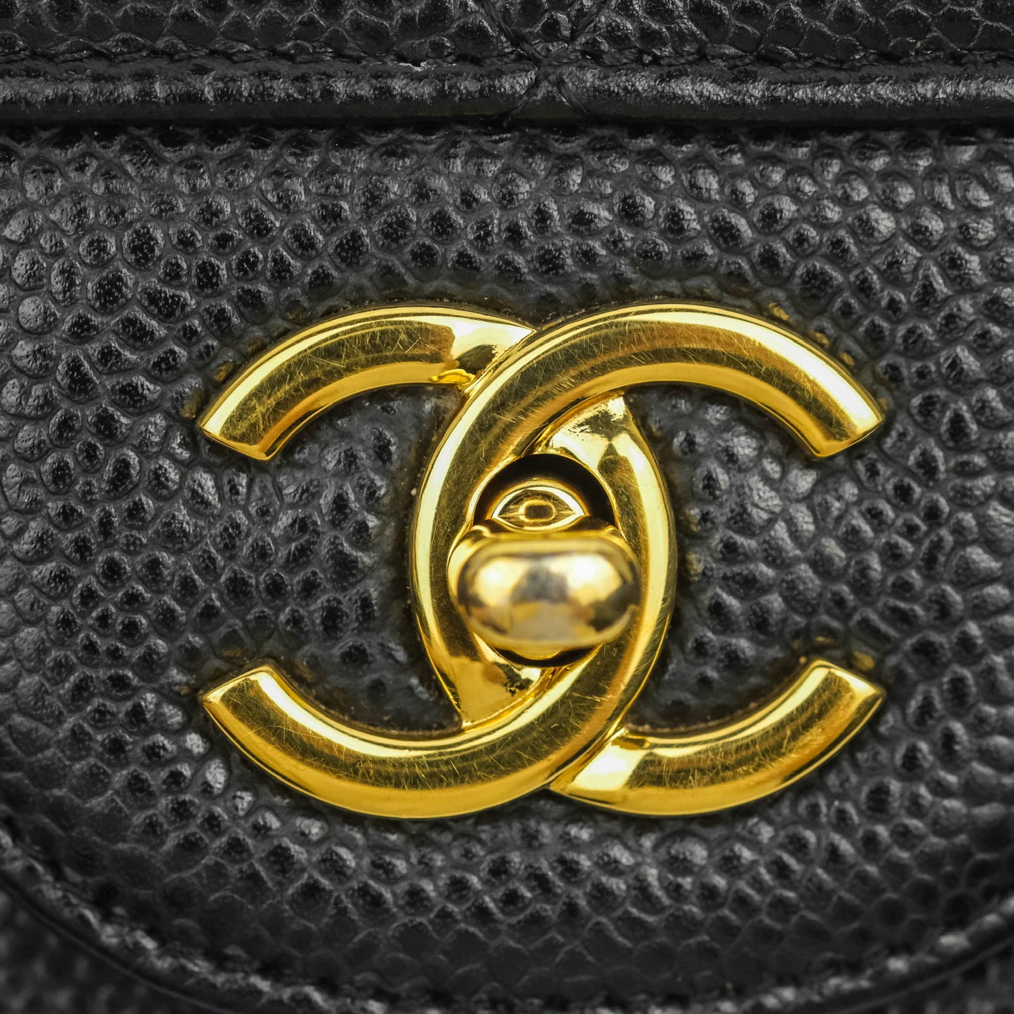 Chanel Jumbo Single Flap Black Caviar Gold Hardware