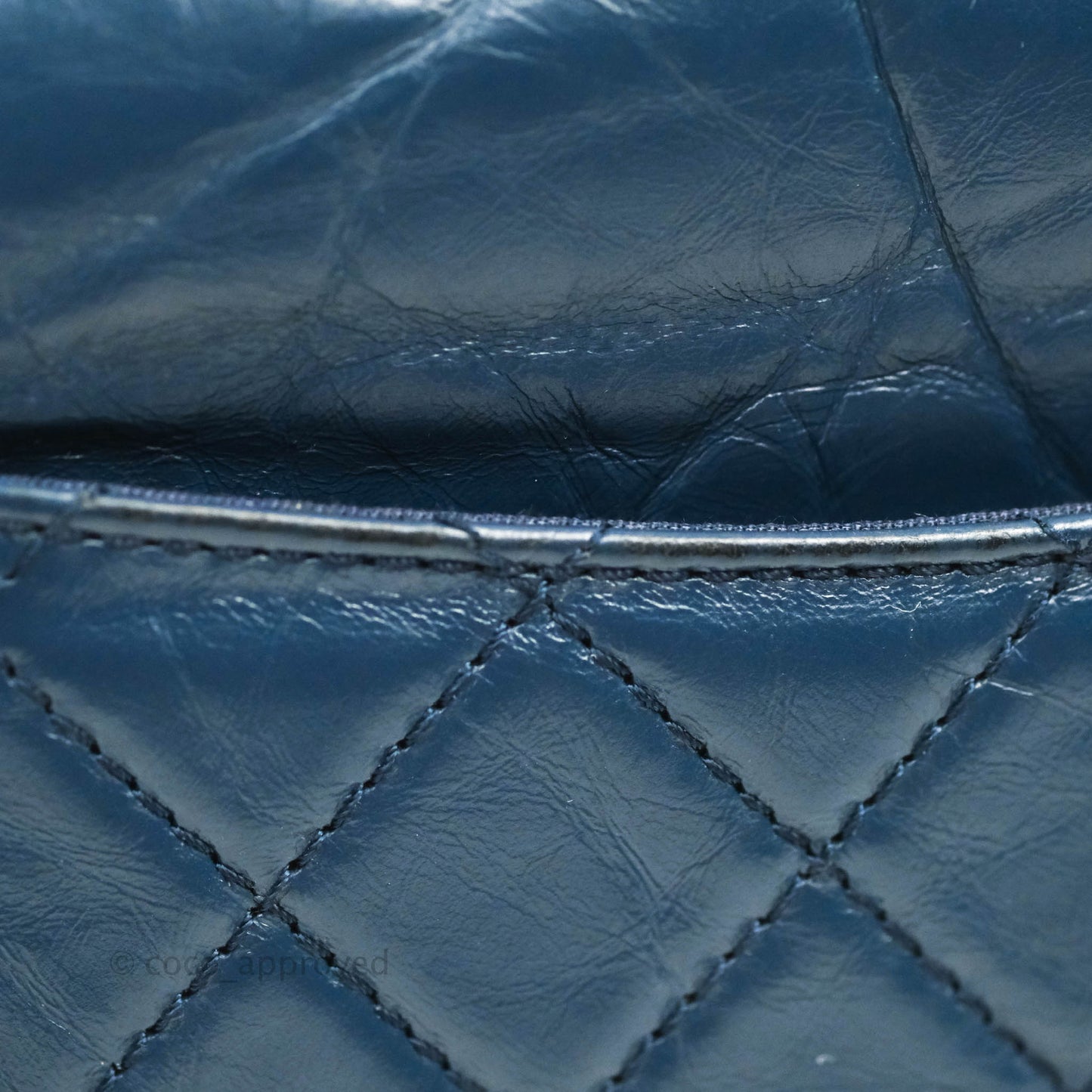 Chanel Drawstring Bucket Bag Dark Blue Aged Calfskin Silver Hardware