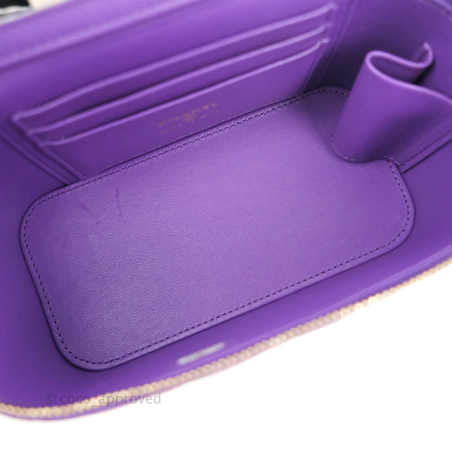 Chanel Vanity Rectangular Top Handle Purple Lambskin Gold Hardware