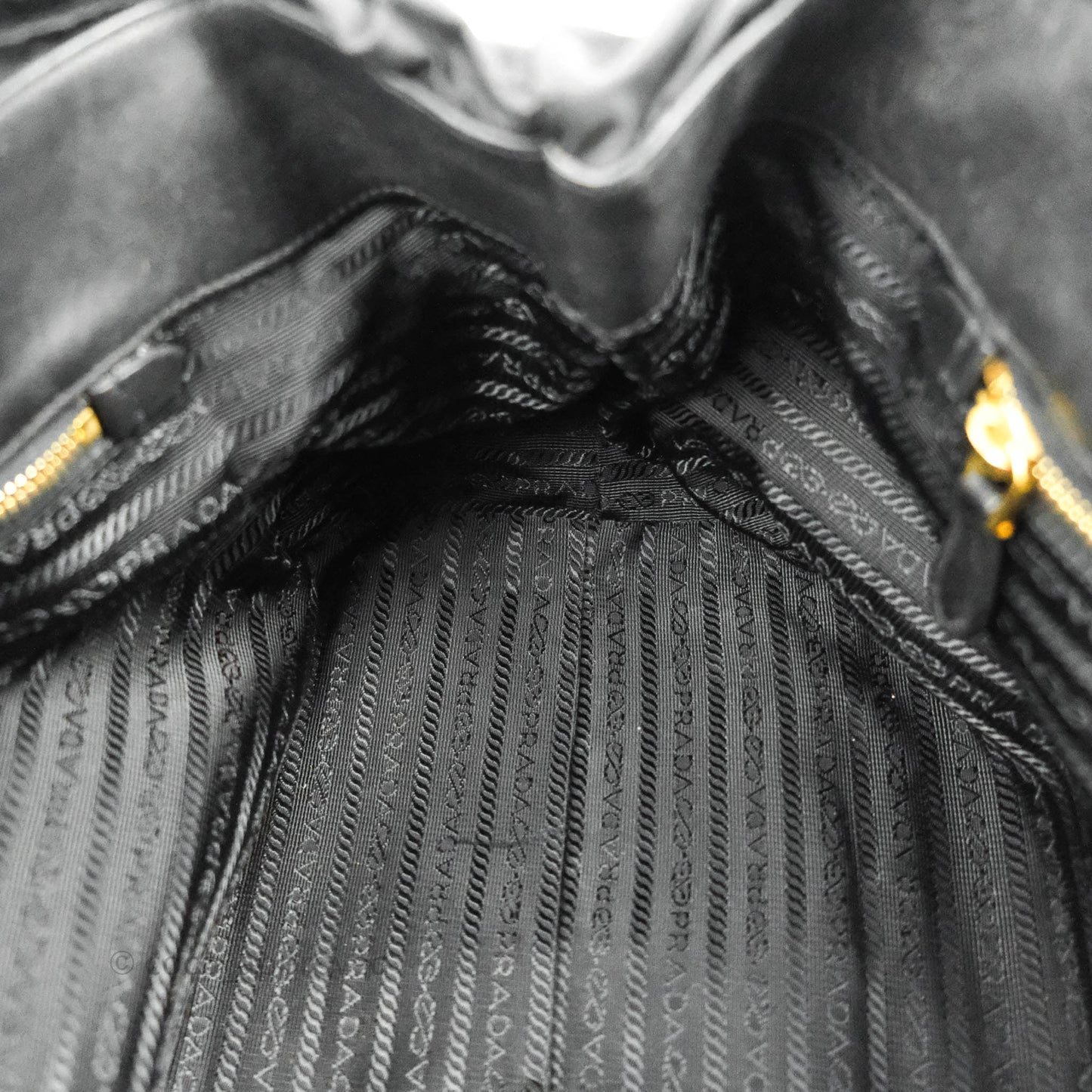 Prada Black Nylon Tassel Tote Bag Gold Hardware