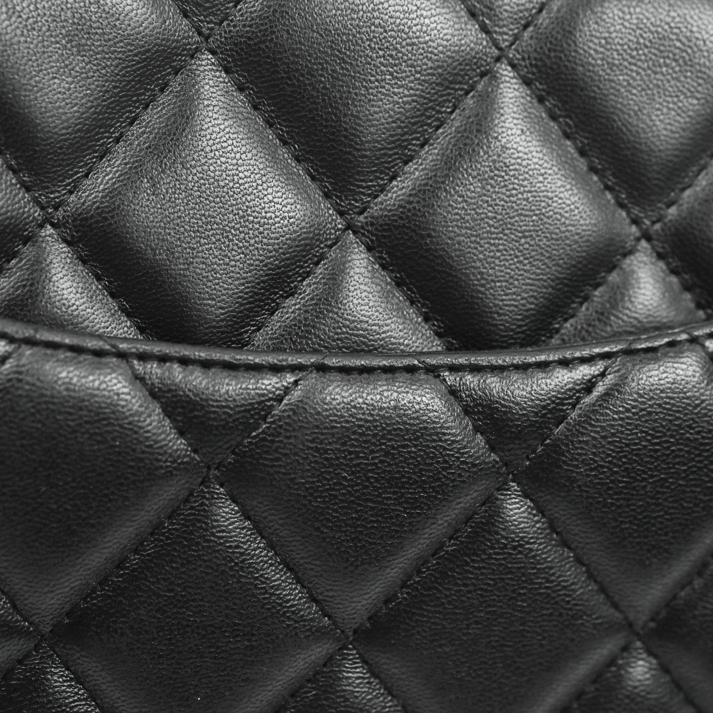 Chanel Quilted Clutch with Chain Lambskin Black Silver Hardware