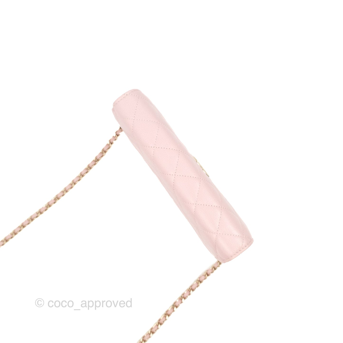 Chanel Quilted Wallet on Chain WOC Light Pink Caviar Gold Hardware