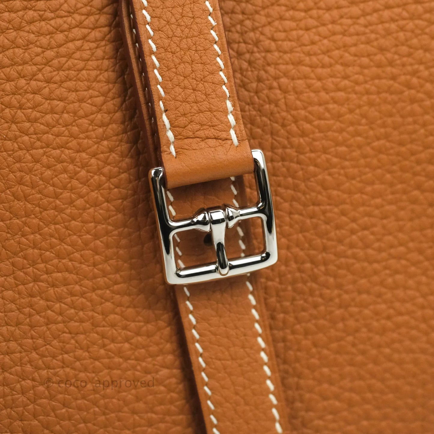 Hermès Halzan 25 Gold Clemence Palladium Hardware