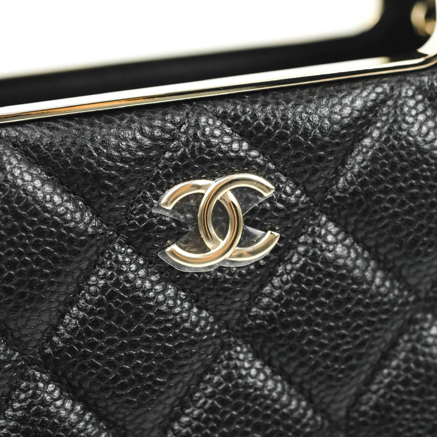 Chanel Evening Bag Caviar Black Gold Hardware 22SS