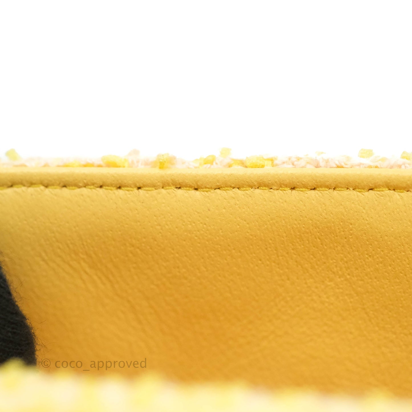 Chanel Classic Mini Rectangular Flap Yellow Tweed Gold Hardware