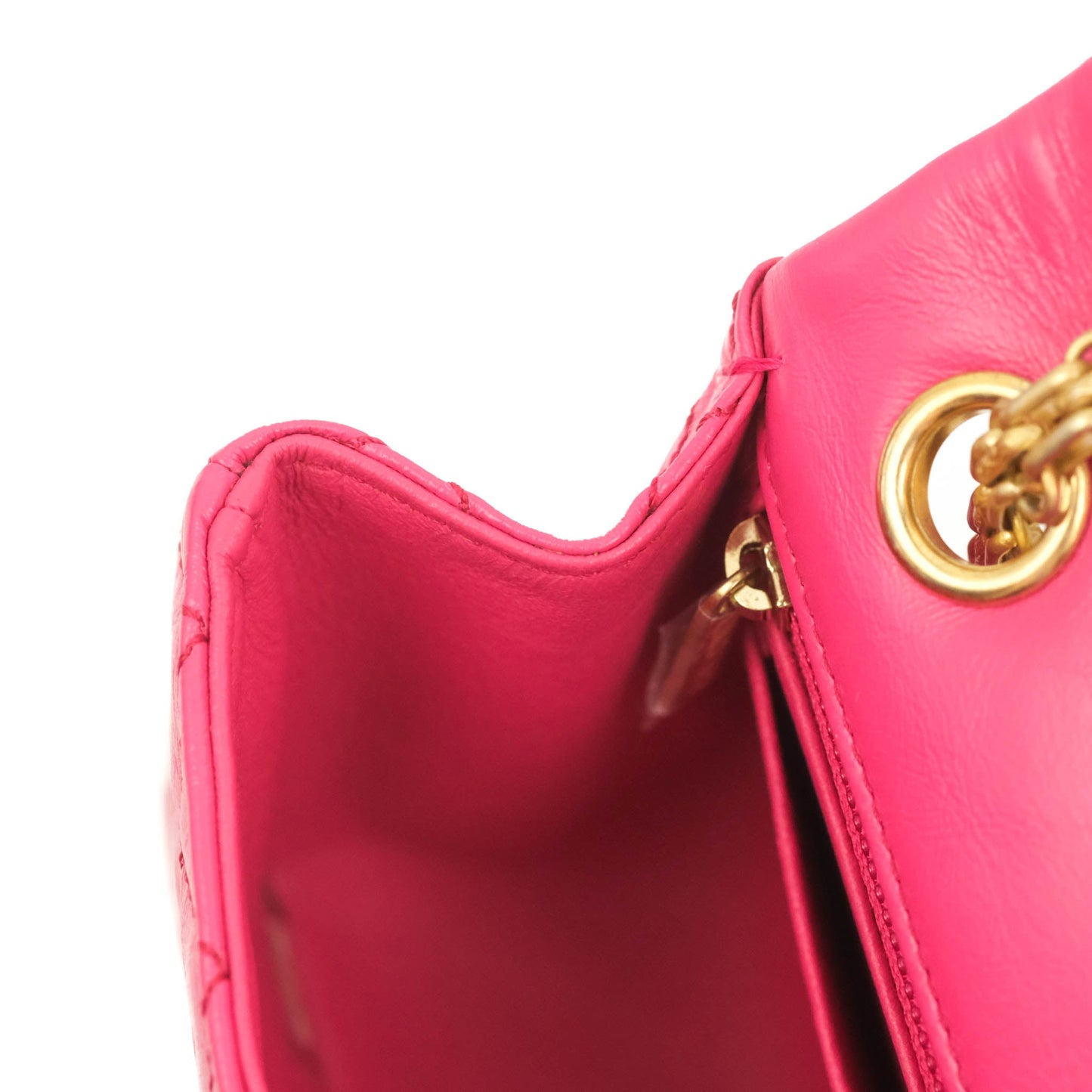 Chanel Mini Reissue 224 Fuschia Pink Aged Calfskin Aged Gold Hardware