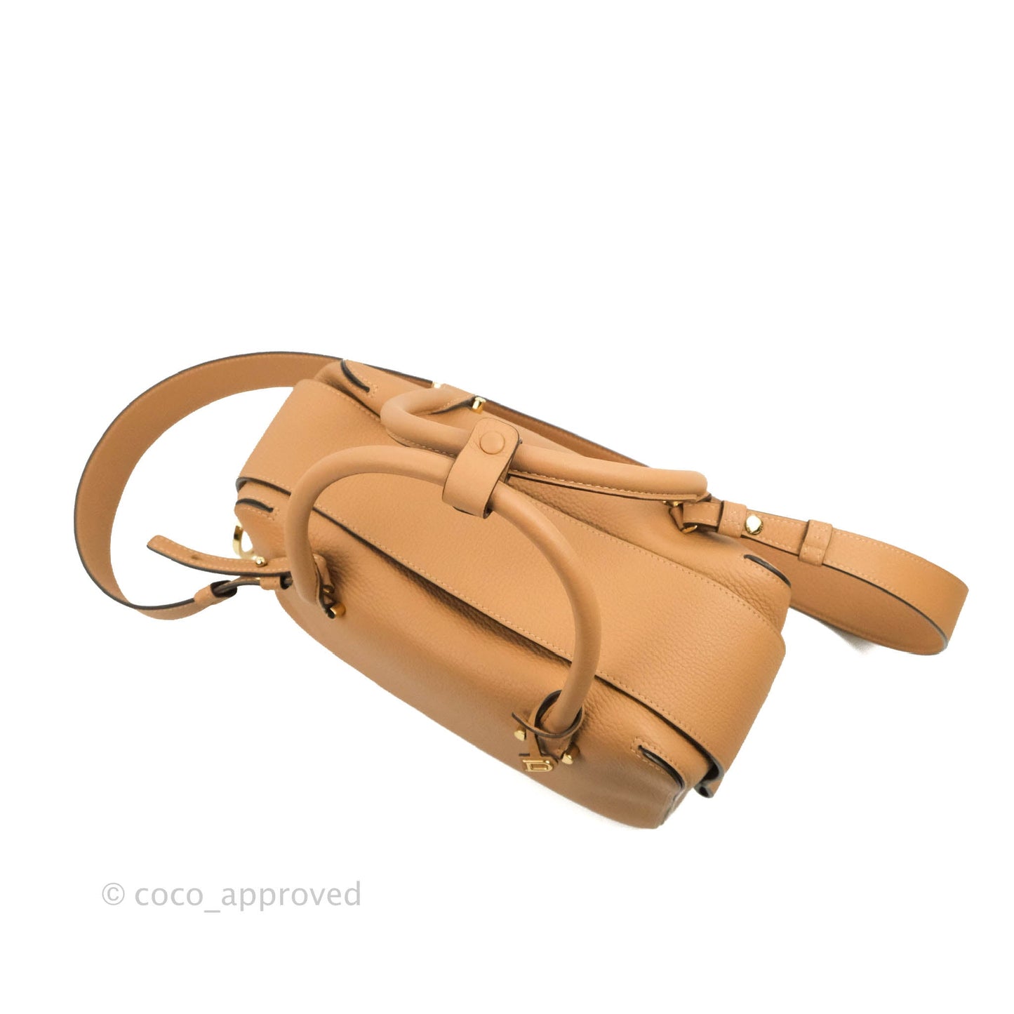 Delvaux Cool Box MM in Taurillon Soft Grained Calfskin Vegetal Ivory Gold Hardware