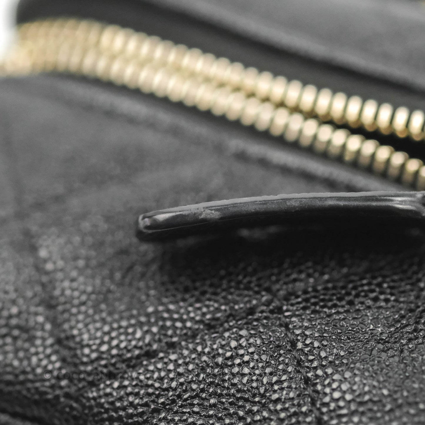 Chanel Quilted Mini Top Handle Vanity With Chain Black Caviar Aged Gold Hardware