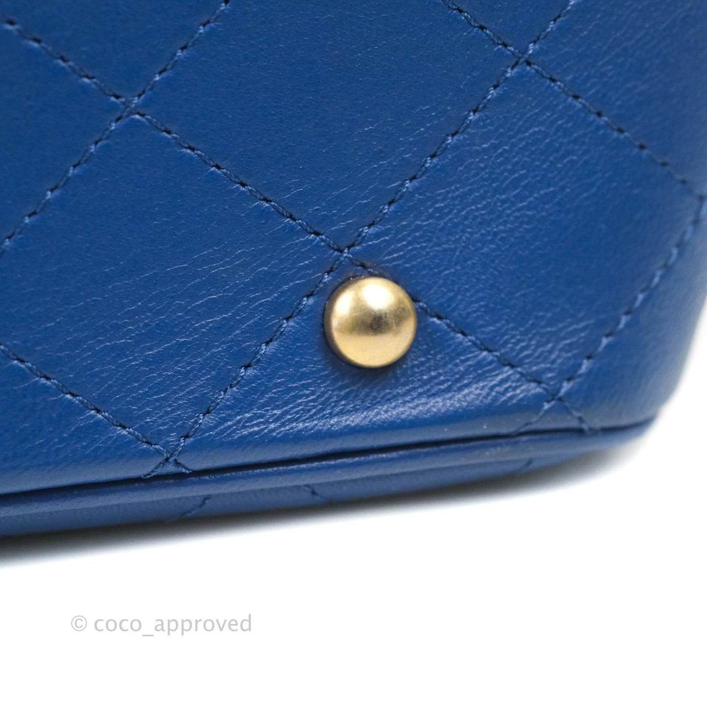 Chanel Egyptian Amulet Drawstring Bucket Bag Navy Aged Gold Hardware