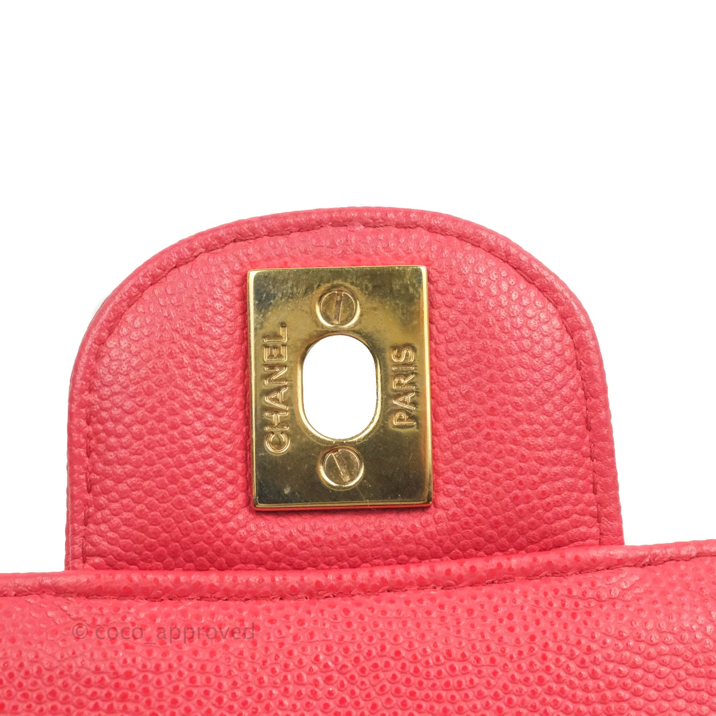 Chanel Quilted Mini Rectangular Flap Pink Caviar Gold Hardware 17C