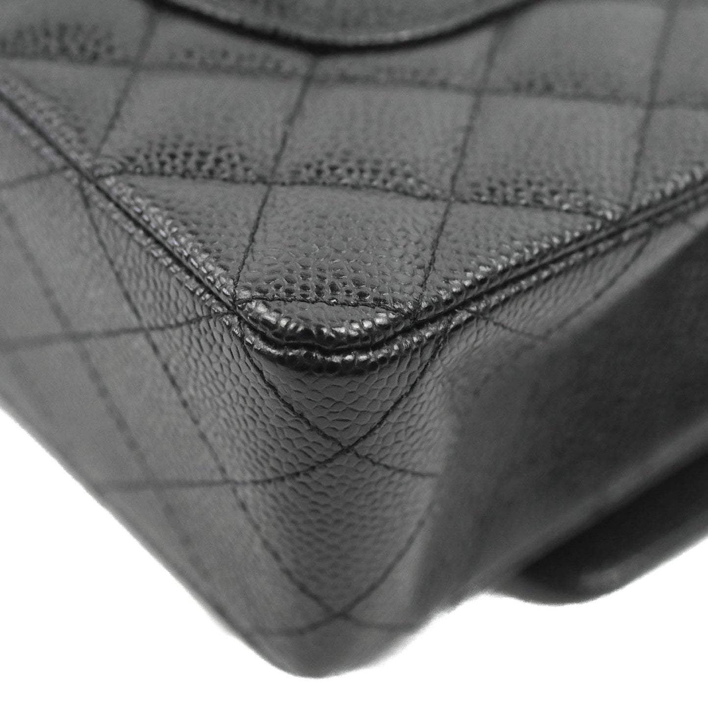 Chanel Classic M/L Medium Flap Quilted Black Caviar Gold Hardware