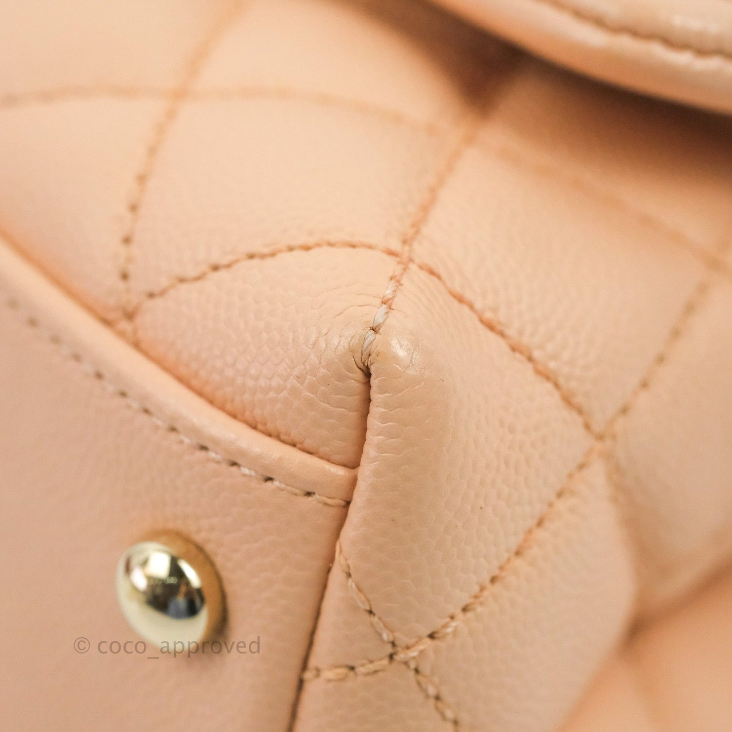 Chanel Mini Coco Handle Quilted Light Pink Caviar Gold Hardware