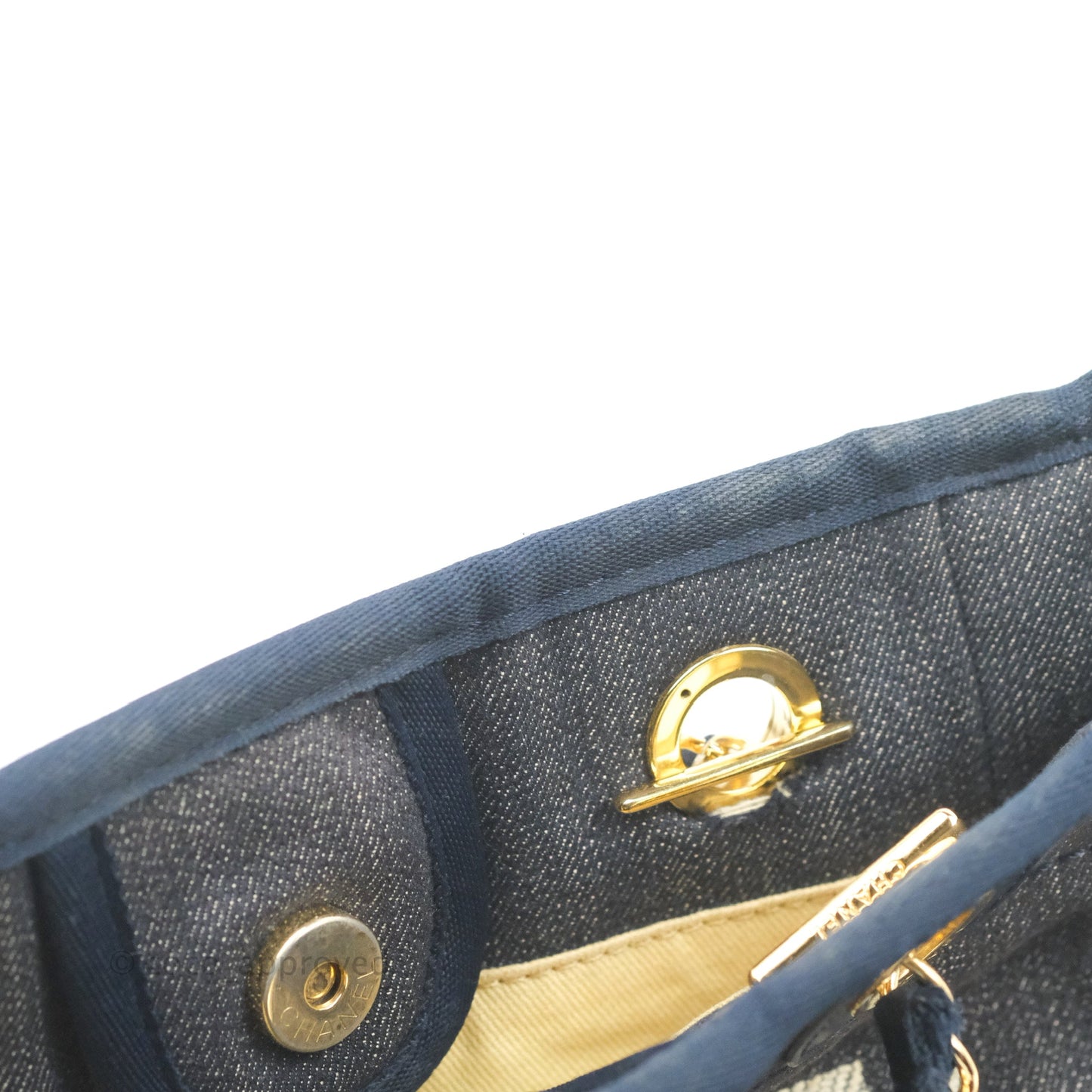 Chanel Mini Deauville Denim Gold Hardware Tote