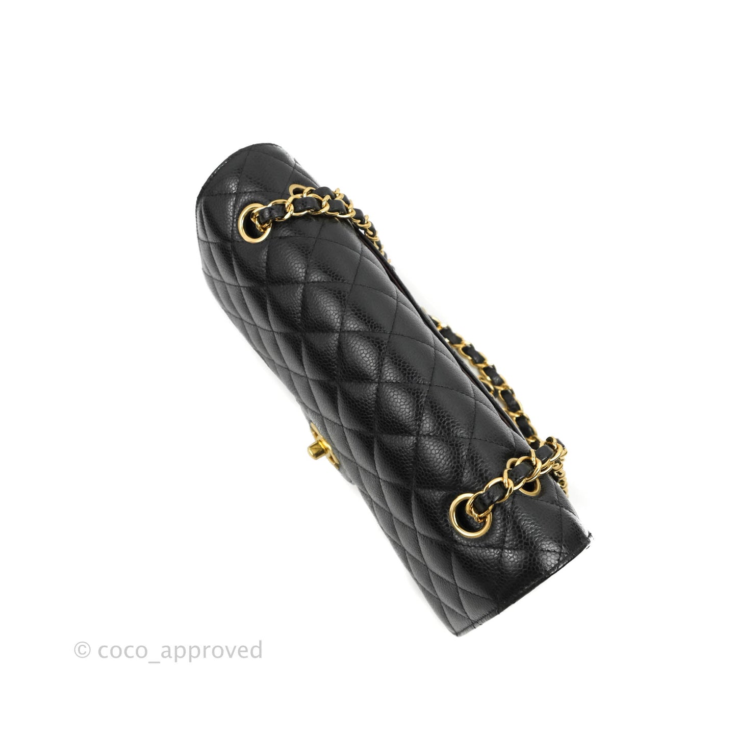 Chanel Classic M/L Medium Double Flap Black Caviar Gold Hardware