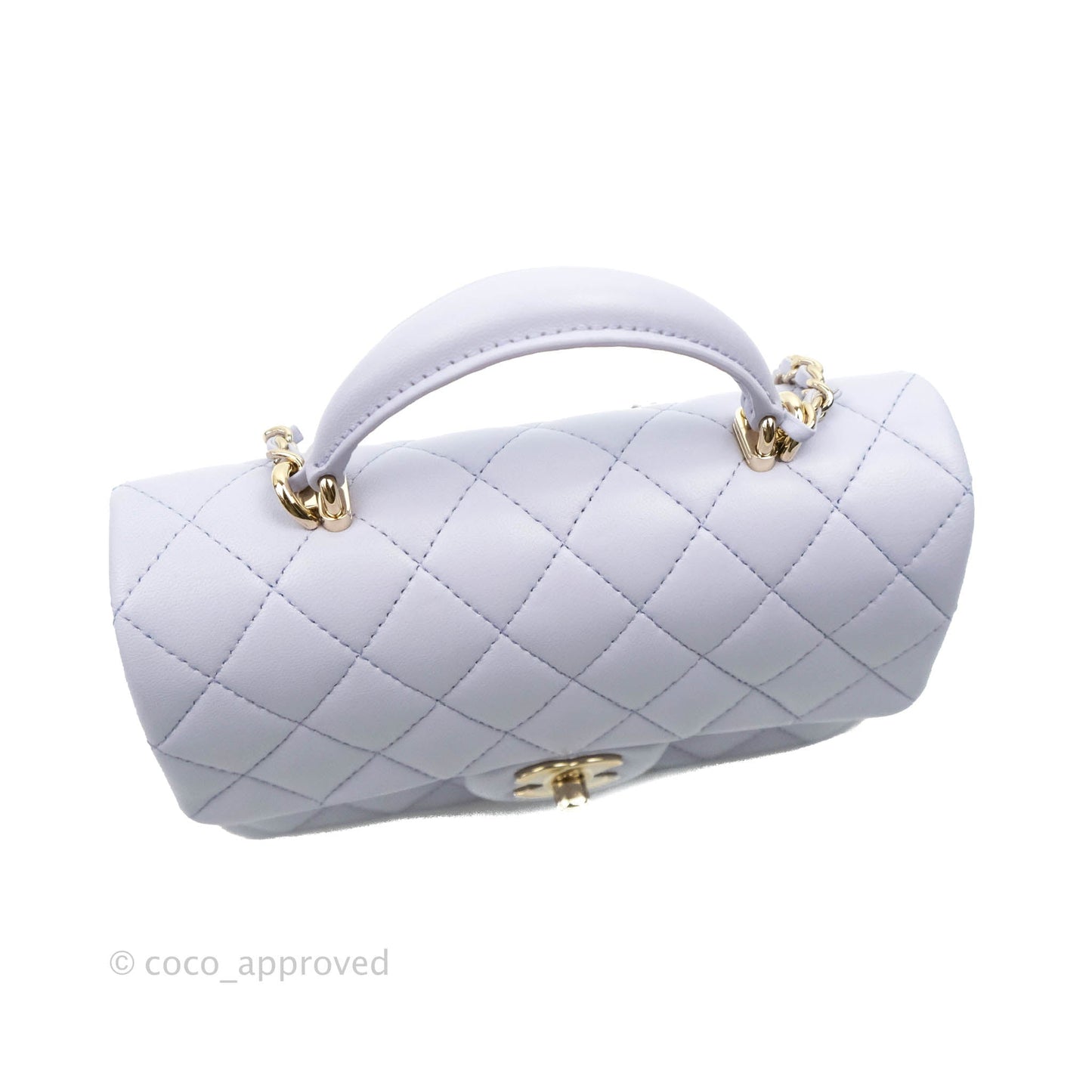 Chanel Top Handle Mini Rectangular Flap Bag Lilac Lambskin Gold Hardware