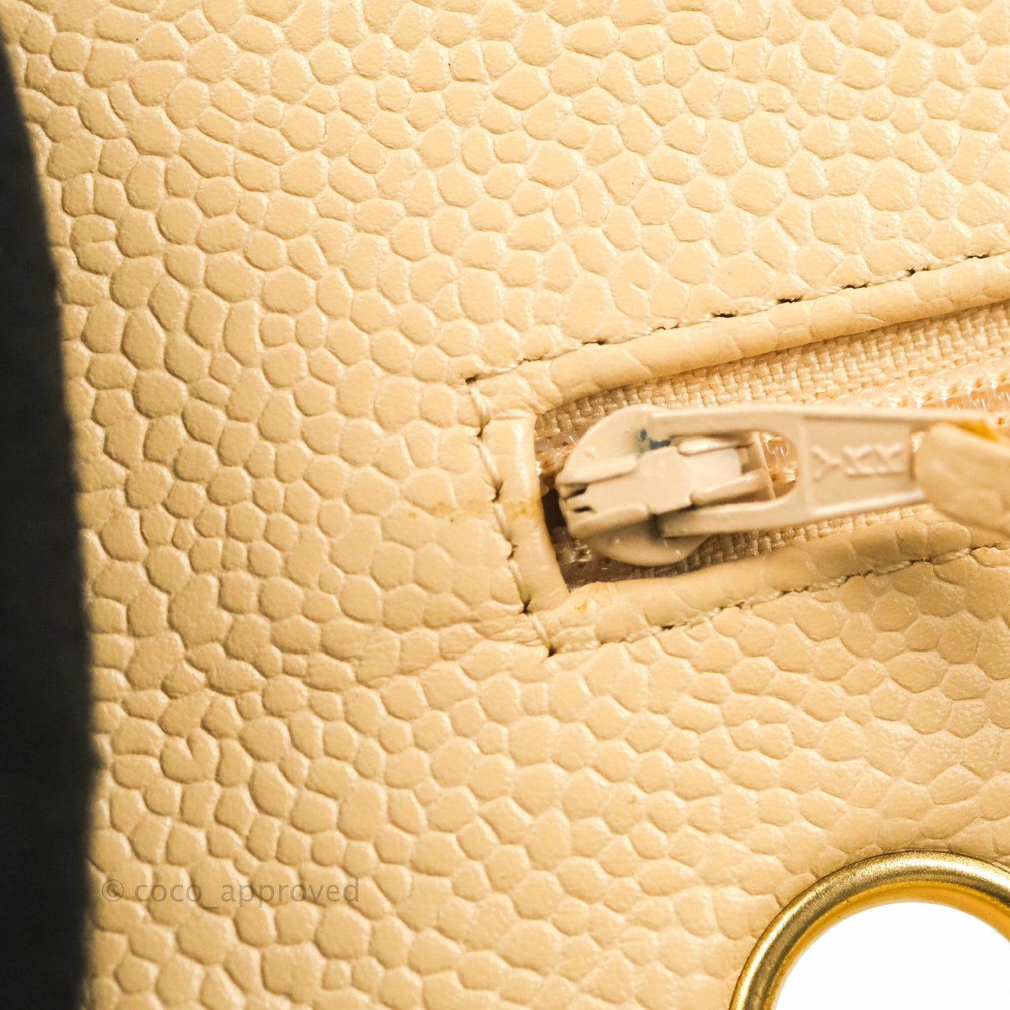 Chanel Classic M/L Medium Flap Quilted Beige Caviar Gold Hardware