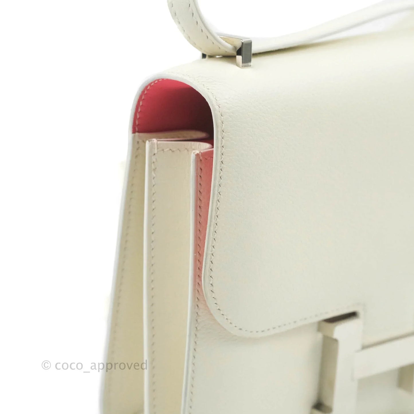 Hermès Constance HSS Mini 18cm White Evercolor Palladium Hardware