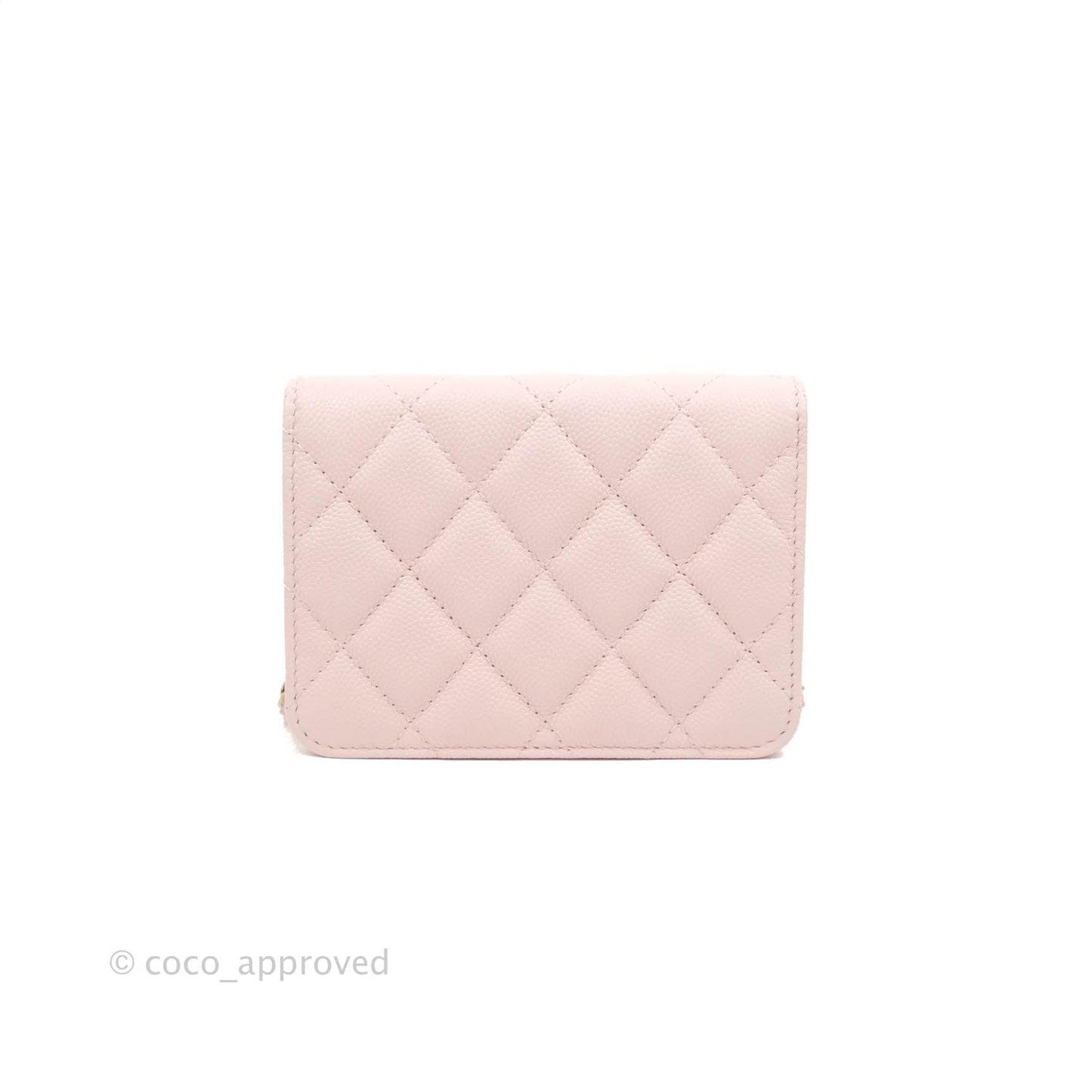 Chanel Mini Wallet With Chain Light Pink Caviar Gold Hardware