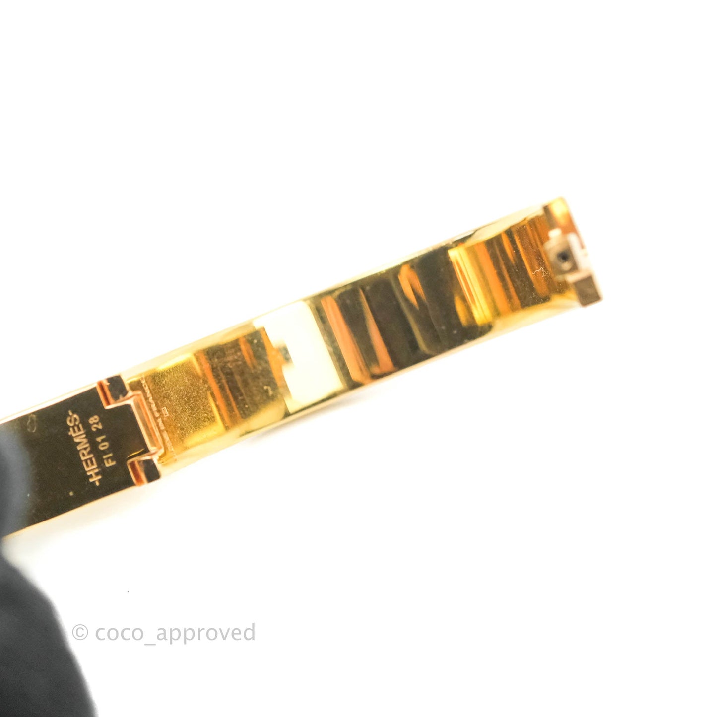Hermès Clic H Bracelet White Rose Gold PM