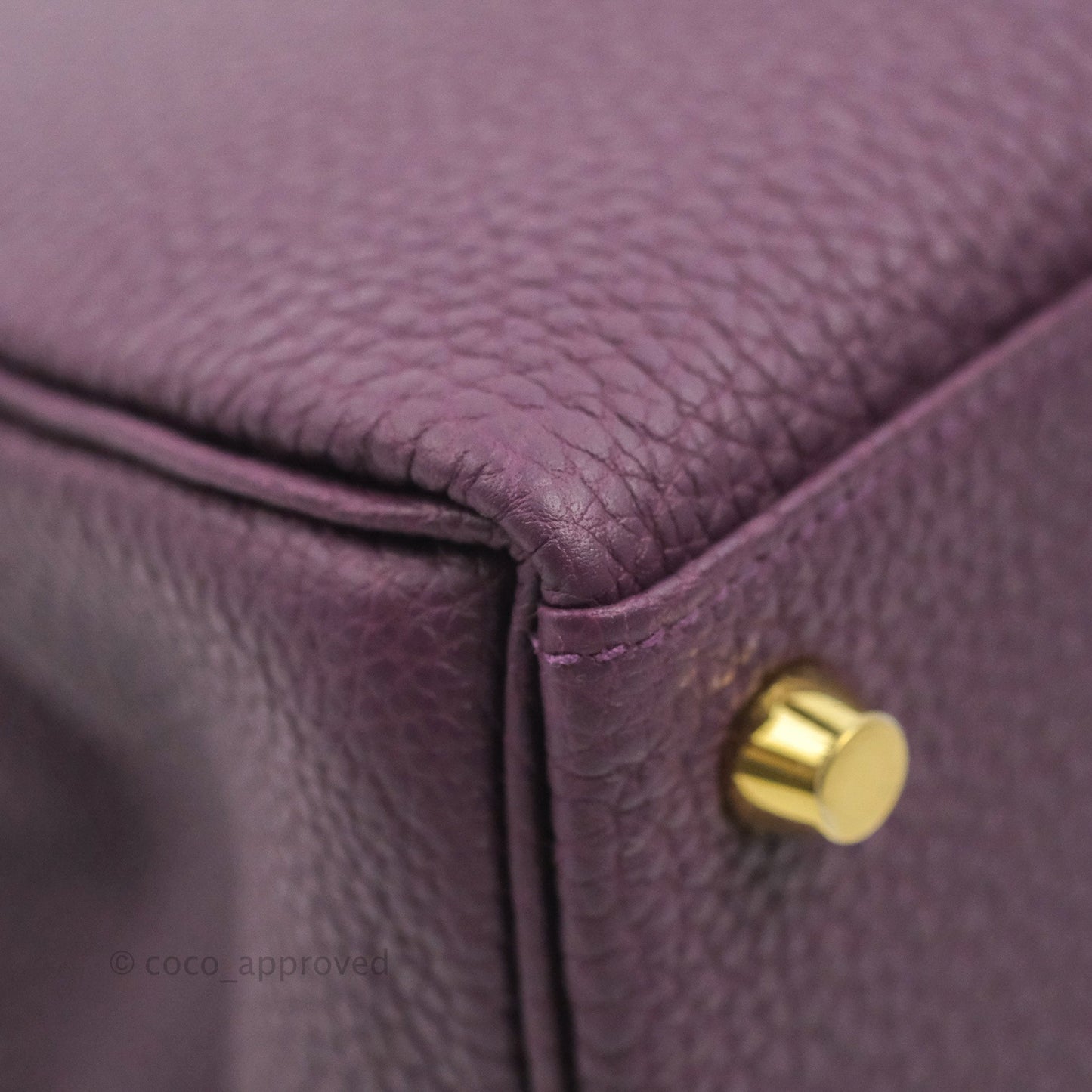 Hermès Retourne Kelly 25 Cassis Gold Hardware