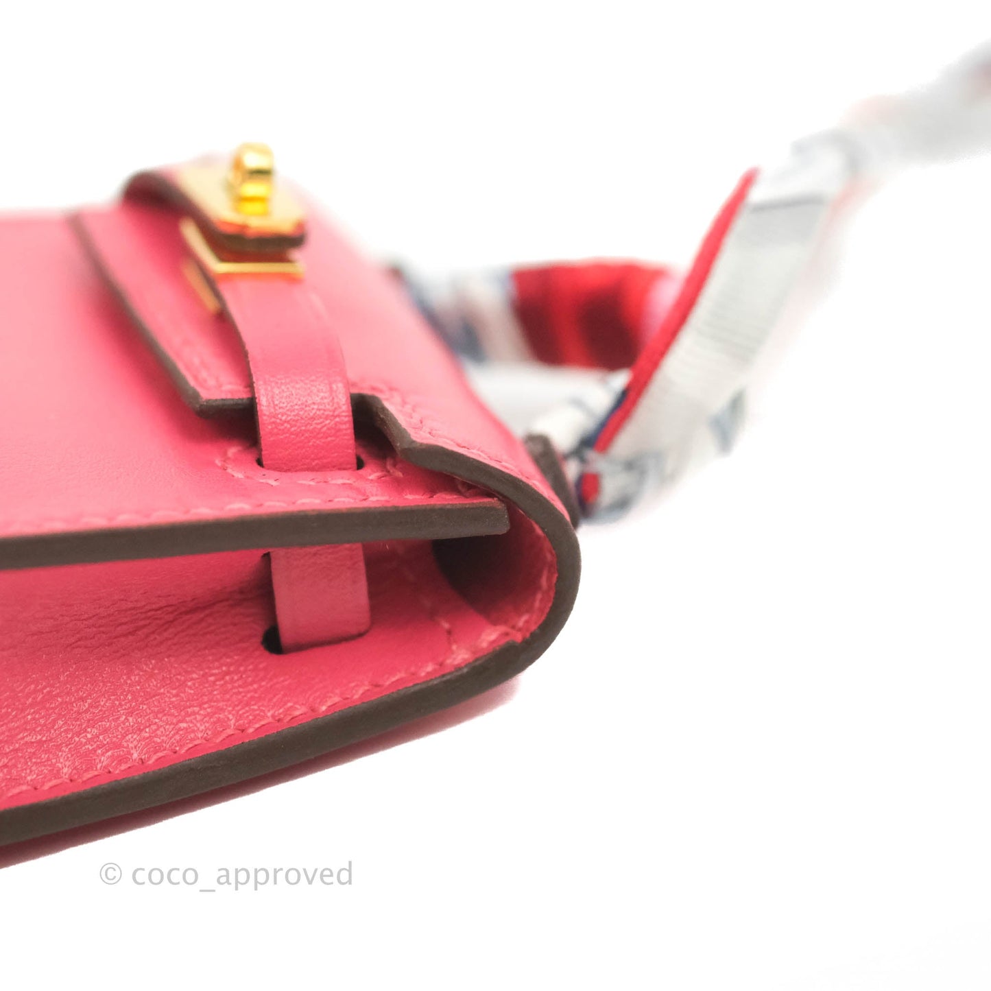 Hermès Kelly Twilly Around Bag Charm Pink Tadelakt Gold Hardware