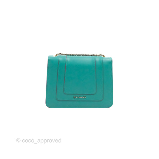 Bvlgari Serpenti Forever Small Crossbody Bag Green Gold Hardware