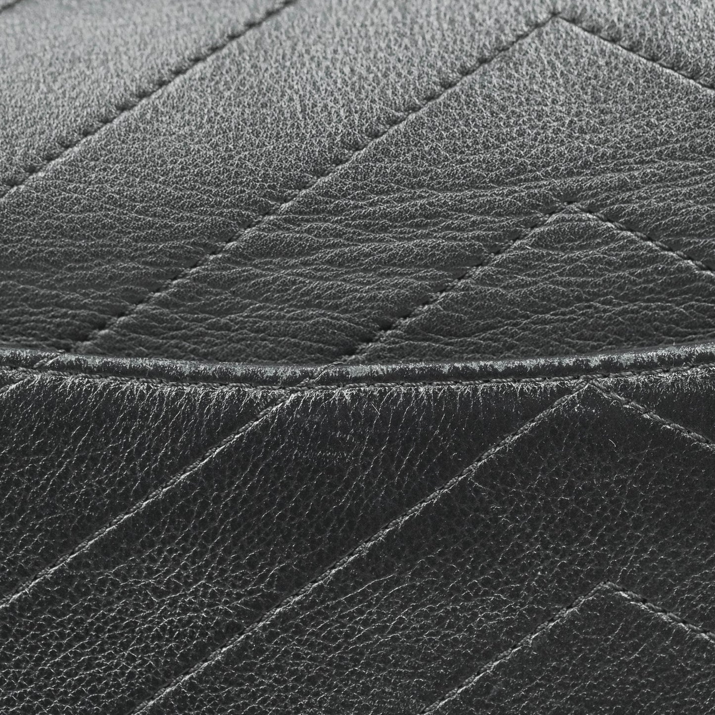 Chanel Chevron Top Handle Black Calfskin Gold Hardware