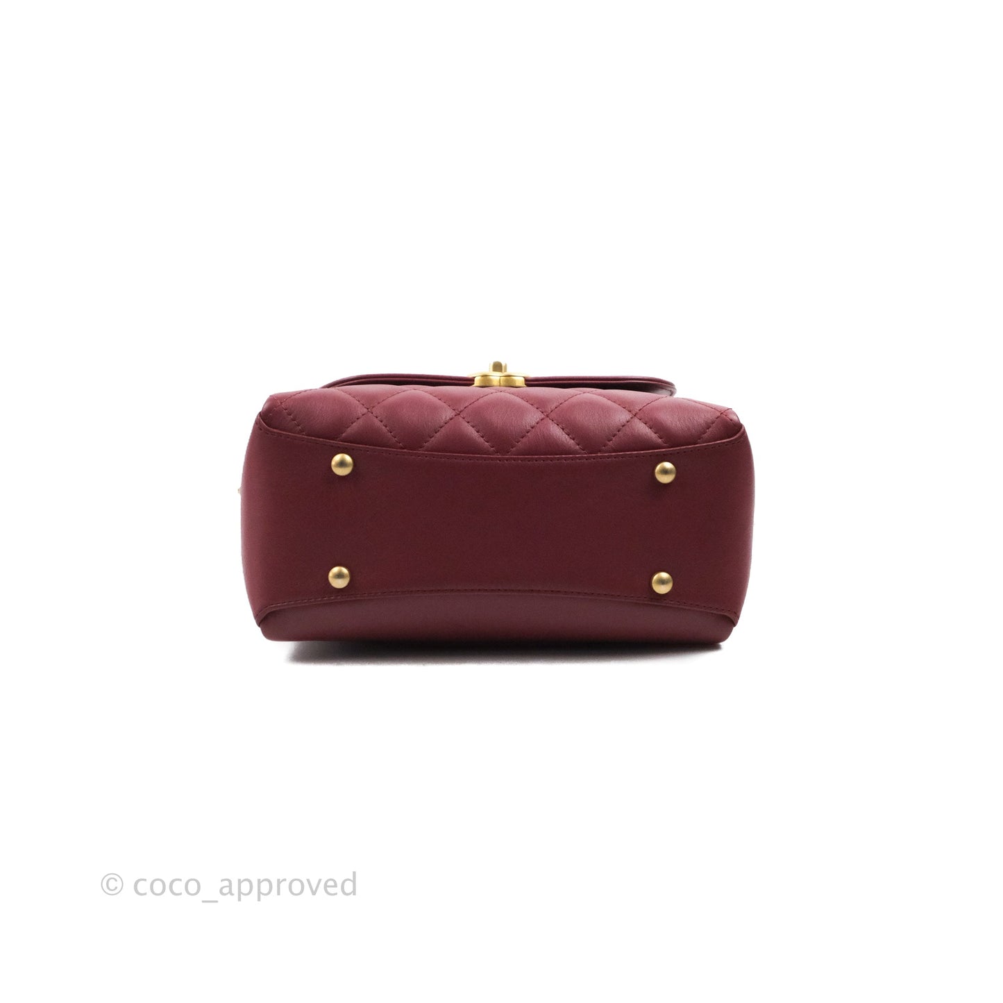 Chanel Flap Bag Dark Red Calfskin Aged Gold Hardware