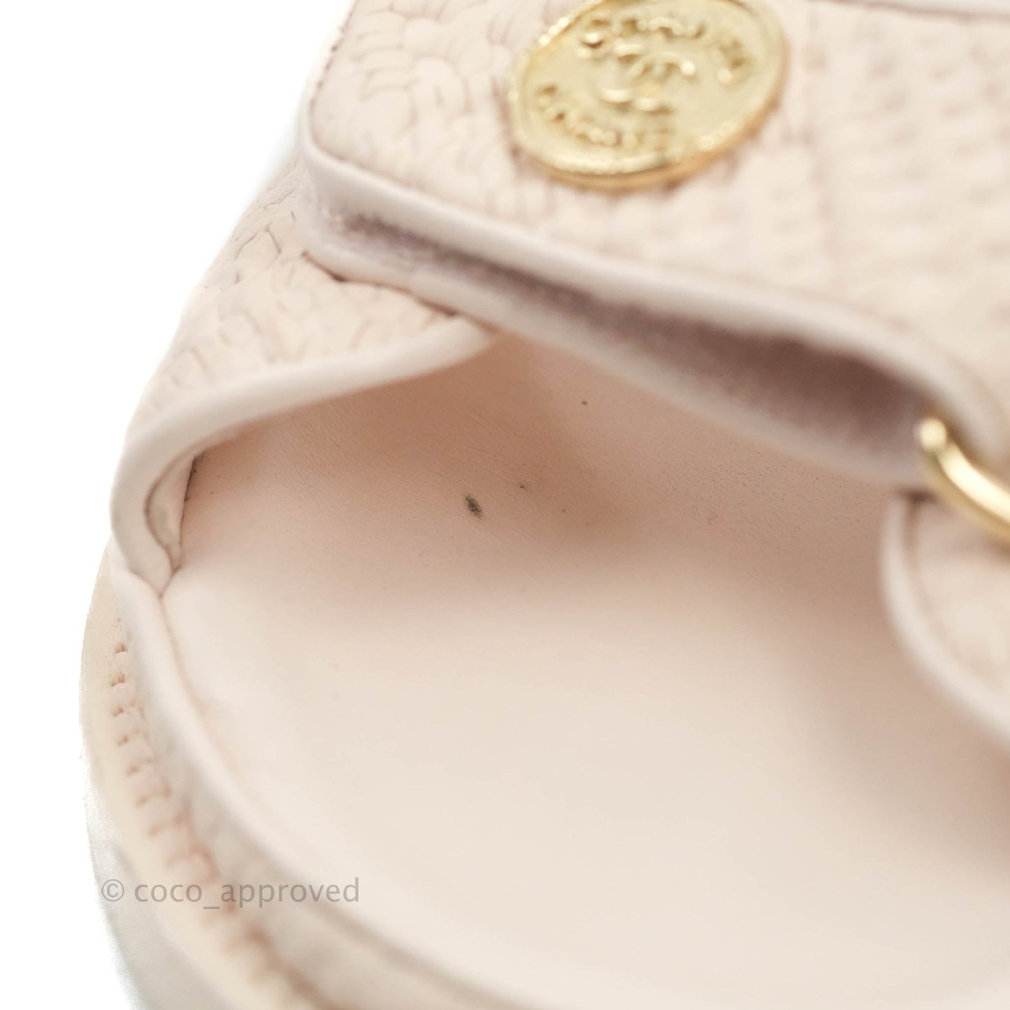 Chanel Dad Sandals Medallion Light Pink Size 37