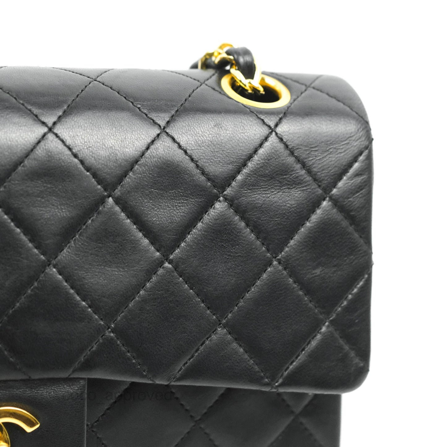 Chanel Classic Vintage Small S/M Flap Black Lambskin 24K Gold Hardware