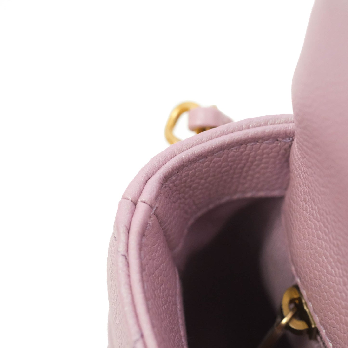 Chanel Quilted My Perfect Mini Iridescent Pink Caviar Aged Gold Hardware 21K
