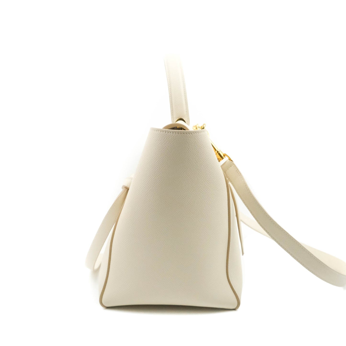 Celine Mini Belt Bag White Grained Calfskin Gold Hardware
