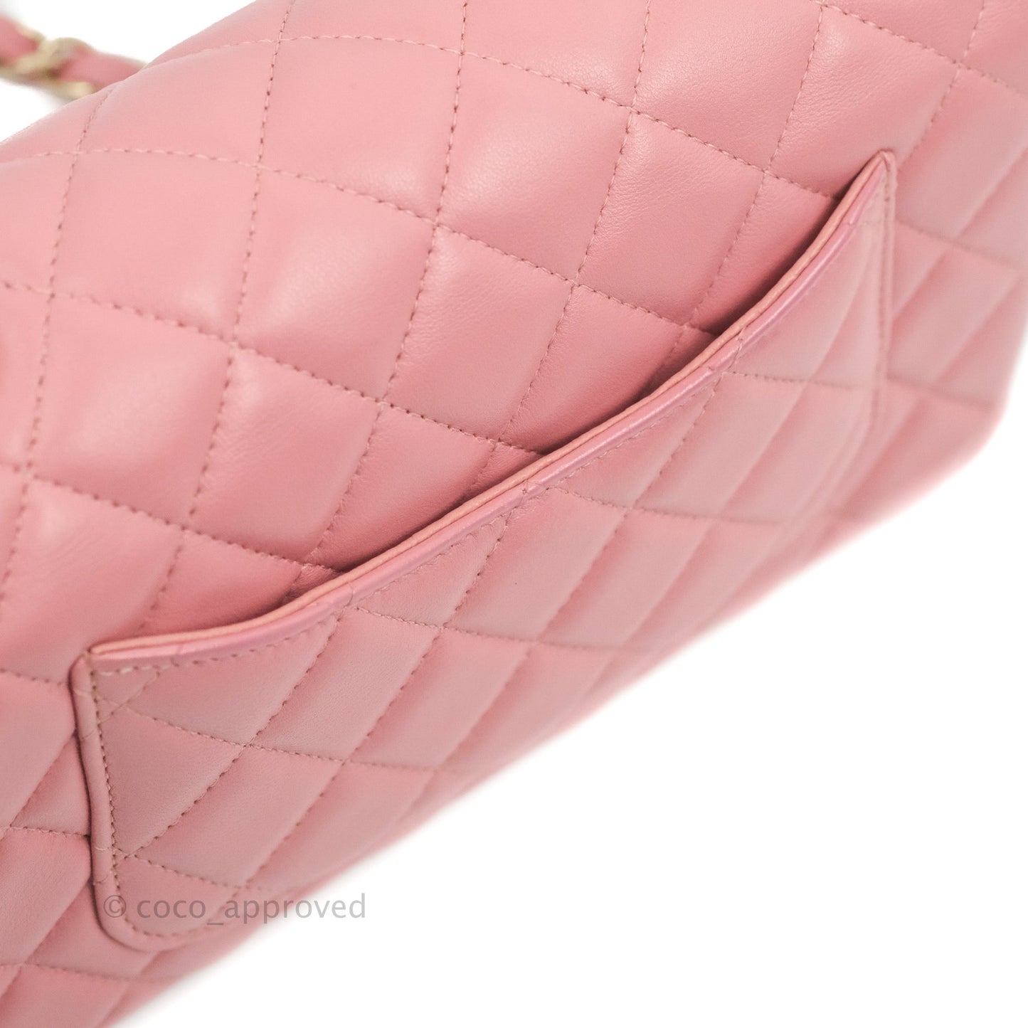 Chanel Quilted Mini Rectangular Flap Pink Lambskin Gold Hardware