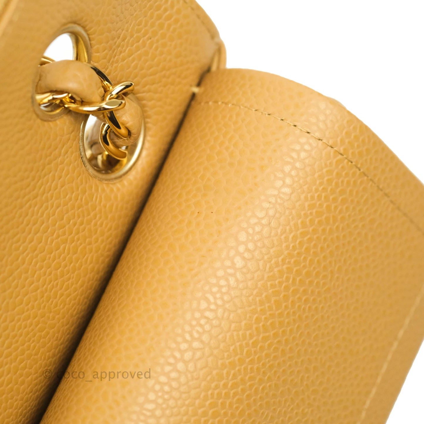 Chanel S/M Small Classic Quilted Flap Dark Beige Caviar 24K Gold Hardware