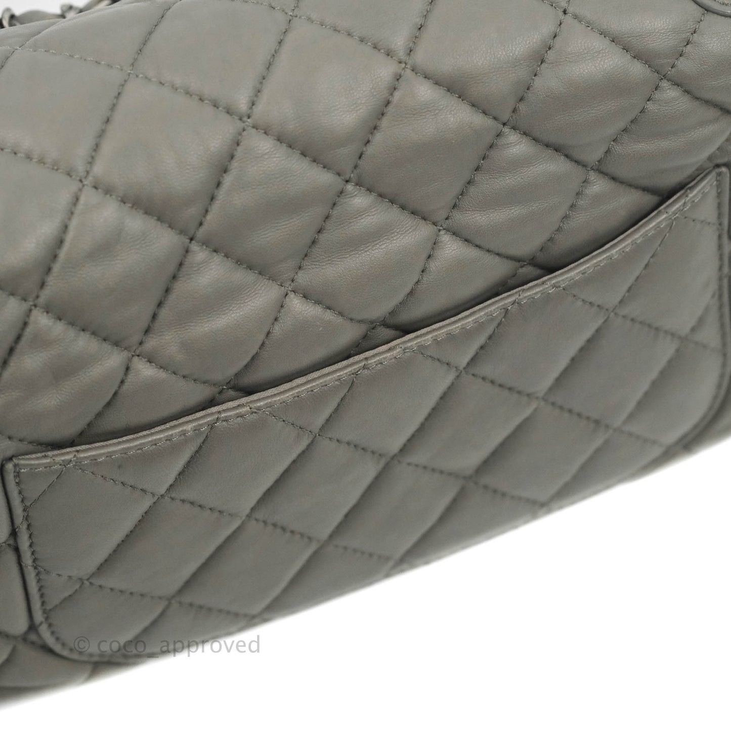 Chanel Medium Quilted Soft Accordion Flap Bag Grey Lambskin