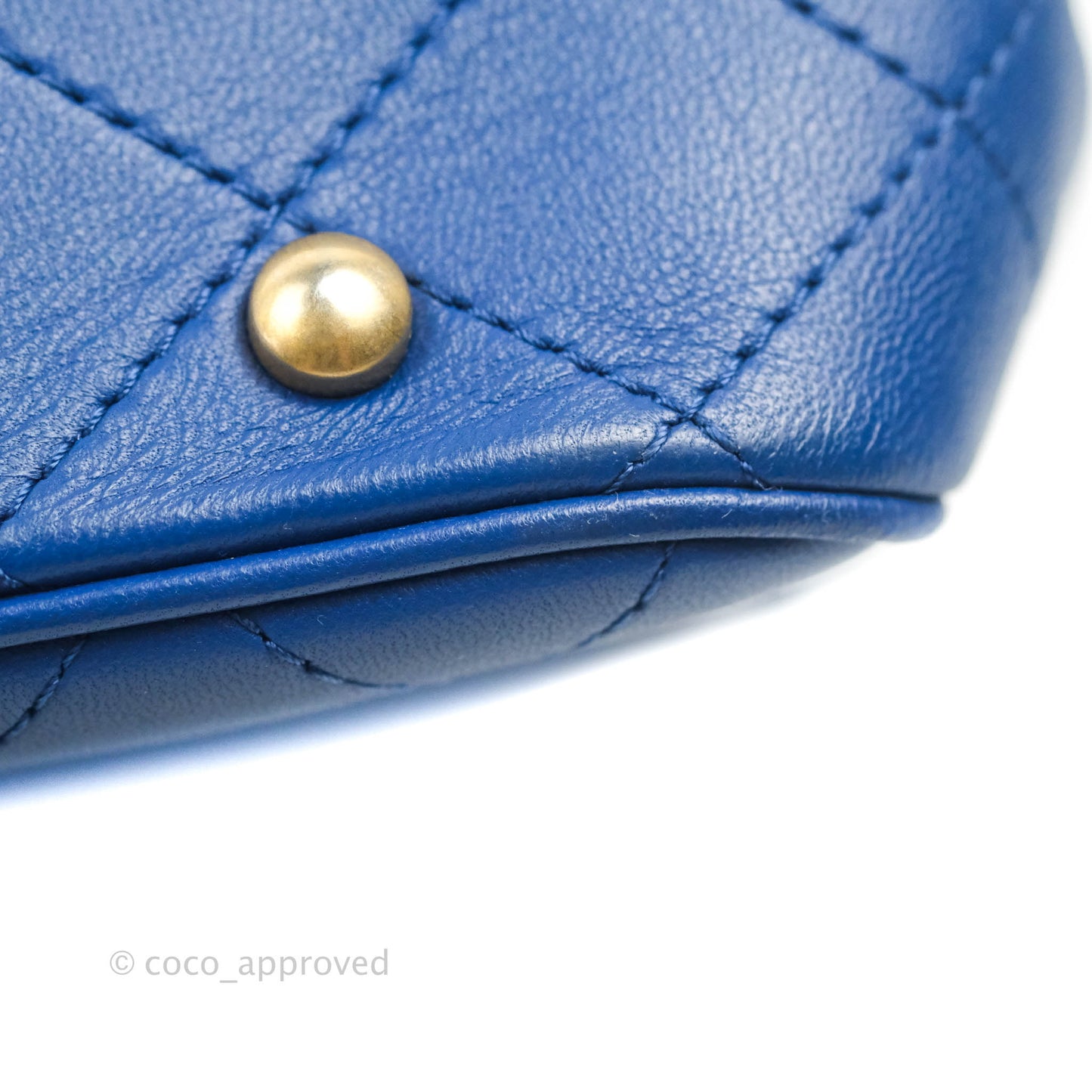 Chanel Egyptian Amulet Drawstring Bucket Bag Navy Aged Gold Hardware