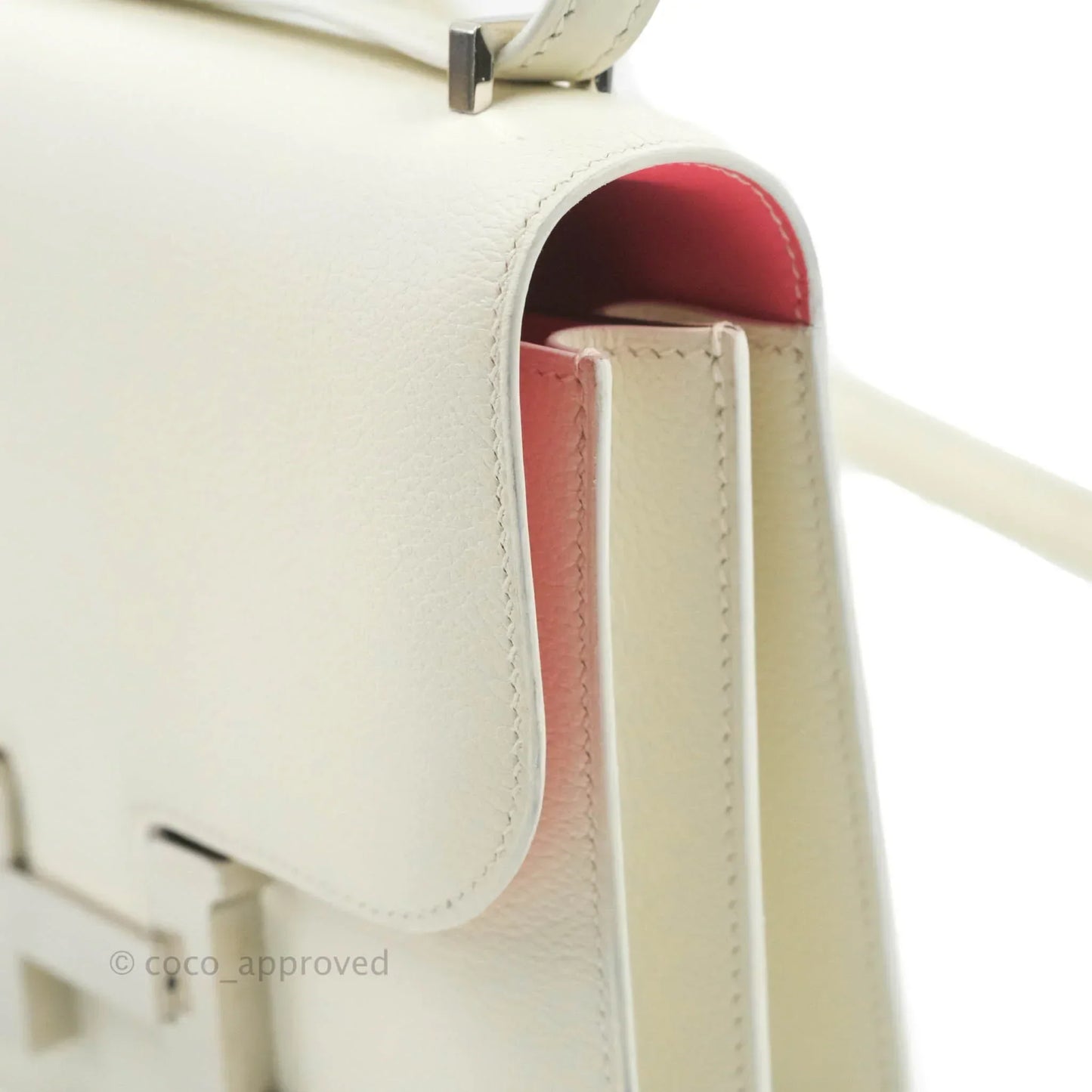 Hermès Constance HSS Mini 18cm White Evercolor Palladium Hardware